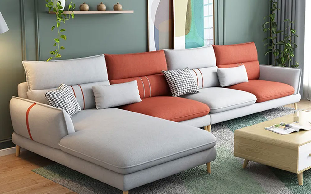 布艺沙发组合科技布沙发客厅大小户型简约现代可拆洗实木转角家具